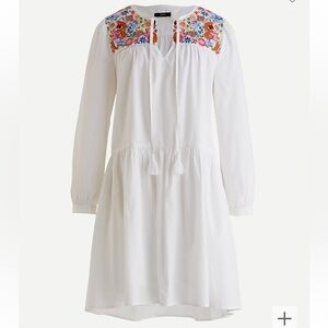 J.Crew Farmer’s Market Cotton Tunic Dress embroidery on yoke, pockets! size M